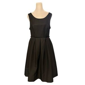 Sinclaire 10 Black A-Line Tea Length Silk Dress Size 10